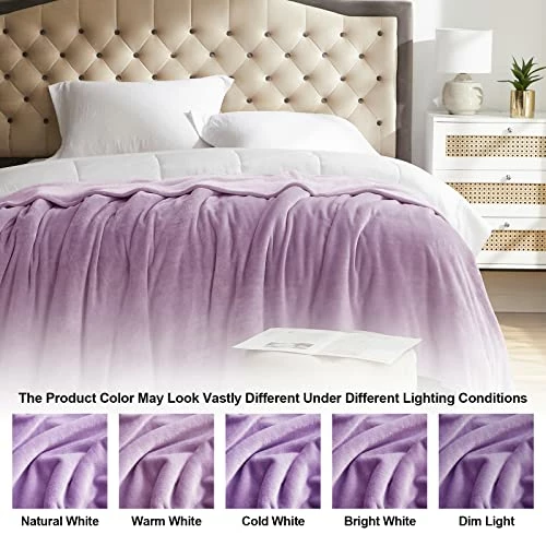 KMUSET Fleece Blanket Twin Size Lilac Lightweight Super Soft Cozy Luxury Bed Blanket Microfiber 6 KMUSET Fleece Blanket Twin Size Lilac Lightweight Super Soft Cozy Luxury Bed Blanket Microfiber - Image 4