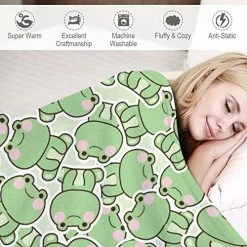 Kobves Cute Frog Blanket Soft Warm Lightweight, Kawaii Throw Blanket Warm Blankets Frog Gifts For Adults Teens Pet 50x40 For Sofa Bed -Electric Blankets Sales 2022 51TtY0kaleL