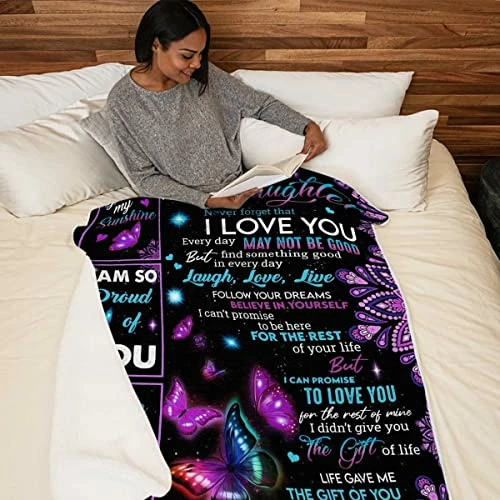 GADGETSTALK (60"x80") Sherpa Blanket - Daughter Blanket From Mom - Gift For Daughter, Never Forget That I Love You My Daughter - Daughter Gift For Birthday, Christmas Bonus Daughter Style 11 5 GADGETSTALK (60"x80") Sherpa Blanket - Daughter Blanket From Mom - Gift For Daughter, Never Forget That I Love You My Daughter - Daughter Gift For Birthday, Christmas Bonus Daughter Style 11 - Image 3