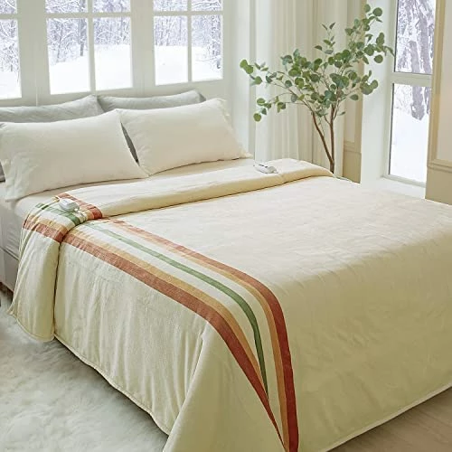 Jet's Home Heated Blanket Queen Size 84‘’X90‘’Soft Silky Plush Electric Blanket With 4 Heating Level & 10 Hour Auto Off Heating Blanket,ETL Certified Machine Washable Beige 13 Jet's Home Heated Blanket Queen Size 84‘’X90‘’Soft Silky Plush Electric Blanket With 4 Heating Level & 10 Hour Auto Off Heating Blanket,ETL Certified Machine Washable Beige - Image 11