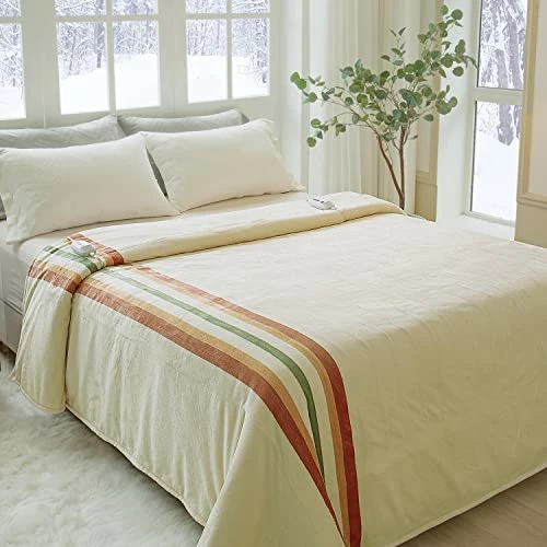 Jet's Home Heated Blanket Queen Size 84‘’X90‘’Soft Silky Plush Electric Blanket With 4 Heating Level & 10 Hour Auto Off Heating Blanket,ETL Certified Machine Washable Beige 3 Jet's Home Heated Blanket Queen Size 84‘’X90‘’Soft Silky Plush Electric Blanket With 4 Heating Level & 10 Hour Auto Off Heating Blanket,ETL Certified Machine Washable Beige