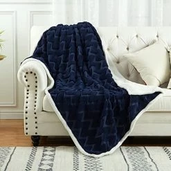 CAROMIO Sherpa Fleece Blanket Queen Size, Reversible Jacquard Decors Double Layer Bed Blanket, Soft Fluffy Plush Fleece Blankets For Bed/Couch/Sofa, 60"x 80", Creamy White -Electric Blankets Sales 2022 51UGtBLAl5L. AC 1