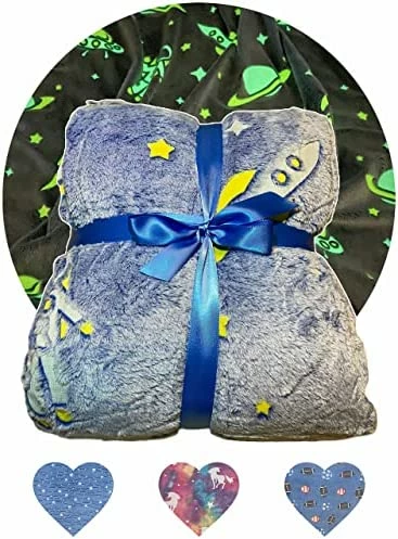 Giggly Kingdom Glow In The Dark Blanket, Large Size 60 X 80 Inches, Glows Bright, Premium Soft And Cozy Flannel Fleece, Perfect For Year-Round, Great Gift (Rainbow/Colorful Unicorn) 10 Giggly Kingdom Glow In The Dark Blanket, Large Size 60 X 80 Inches, Glows Bright, Premium Soft And Cozy Flannel Fleece, Perfect For Year-Round, Great Gift (Rainbow/Colorful Unicorn) - Image 8