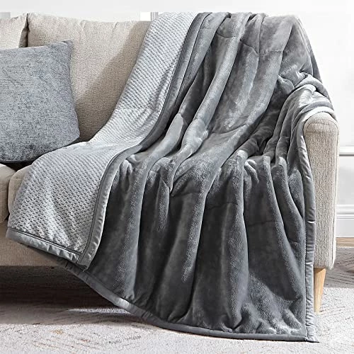 Lynnlov Thick 3 Layers Flannel Fleece Throw Blanket For Couch 50" X 60", Soft Decorative Microfiber Plush Blankets,Luxury Comfy Cozy Velvet Blanket For Sofa Chair Bed, Winter, Warm, Breathable, Grey 3 Lynnlov Thick 3 Layers Flannel Fleece Throw Blanket For Couch 50" X 60", Soft Decorative Microfiber Plush Blankets,Luxury Comfy Cozy Velvet Blanket For Sofa Chair Bed, Winter, Warm, Breathable, Grey