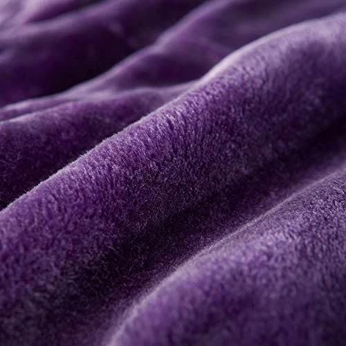 Clara Clark Fleece Blanket, Raschel Mink Faux Fur Blanket, Ultra Plush Blanket, Cozy And Warm Blanket, 55 X 82, Solid Eggplant 6 Clara Clark Fleece Blanket, Raschel Mink Faux Fur Blanket, Ultra Plush Blanket, Cozy And Warm Blanket, 55 X 82, Solid Eggplant - Image 4