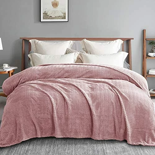 Exclusivo Mezcla King Size Jacquard Weave Wave Pattern Flannel Fleece Velvet Plush Bed Blanket As Bedspread/Coverlet/Bed Cover (90" X 104",Camel) - Soft, Lightweight, Warm And Cozy 8 Exclusivo Mezcla King Size Jacquard Weave Wave Pattern Flannel Fleece Velvet Plush Bed Blanket As Bedspread/Coverlet/Bed Cover (90" X 104",Camel) - Soft, Lightweight, Warm And Cozy - Image 6