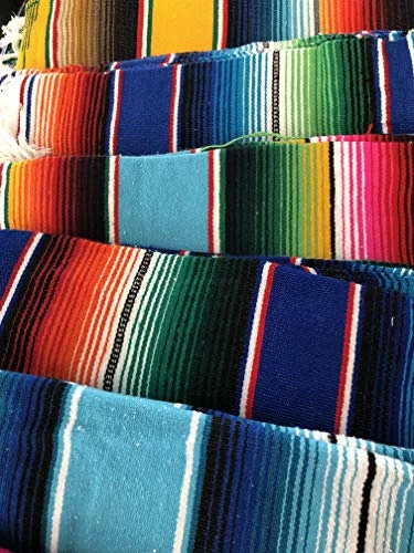 Meximart Small Authentic Mexican Blankets Colorful Serape Blanket Random Color Shipped 4 Meximart Small Authentic Mexican Blankets Colorful Serape Blanket Random Color Shipped - Image 2