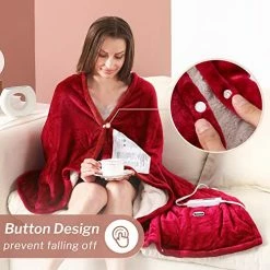 CORIWELL Heated Blanket Electric Throw - 50" X 60" Full Body Size Heating Blanket - 5 Heating Setting Soft Flannel Electric Blanket With 3 Hours Auto Shut Off, Machine Washable(Rose Red ) 15 CORIWELL Heated Blanket Electric Throw - 50" X 60" Full Body Size Heating Blanket - 5 Heating Setting Soft Flannel Electric Blanket With 3 Hours Auto Shut Off, Machine Washable(Rose Red ) -Electric Blankets Sales 2022 51UrXCjp95L