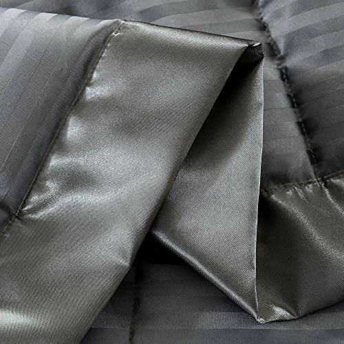 Downluxe Lightweight King Down Alternative Blanket With Satin Trim, Gray, 90 X 108 Inch Brown 6 Downluxe Lightweight King Down Alternative Blanket With Satin Trim, Gray, 90 X 108 Inch Brown - Image 4