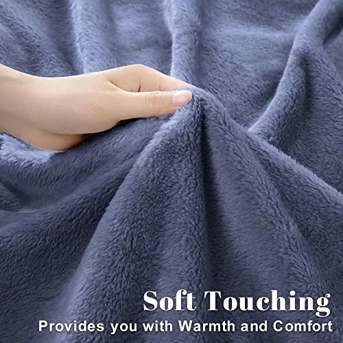 Shilucheng Soft Queen Size Fleece Blankets For All Season 330 GSM Warm Fuzzy Microplush Lightweight Thermal Blankets Summer Autumn Blankets For Couch Bed Sofa ,90x90 Inches,Royal Blue 7 Shilucheng Soft Queen Size Fleece Blankets For All Season 330 GSM Warm Fuzzy Microplush Lightweight Thermal Blankets Summer Autumn Blankets For Couch Bed Sofa ,90x90 Inches,Royal Blue - Image 5
