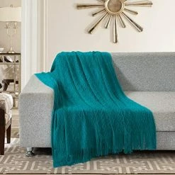 HOMEIDEAS Textured Knitted Throw Blanket - Super Soft Knit Blanket With Tassels - Warm Decorative Blanket For Fall Winter Couch Sofa Chair Bed Living Room (50x60, Orange) -Electric Blankets Sales 2022 51VF7xwEBQL. AC