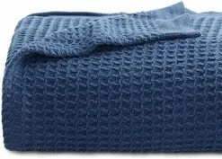 Bedsure 100% Cotton Blankets Queen Size For Bed - 405GSM Waffle Weave Fall Throw Blankets For All Seasons, Mint Green Soft Lightweight Woven Blankets, 90x90 Inches -Electric Blankets Sales 2022 51VI33hUa0L. AC 1