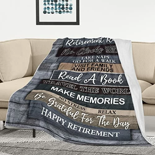 Mubpean Retirement Gifts For Men - Retirement Blanket - Funny Retirement Gifts For Party Decorations - Happy Retirement Gifts Blanket For Dad Grandpa Husband Brother Social Worker Teacher 60"x 50" 3 Mubpean Retirement Gifts For Men - Retirement Blanket - Funny Retirement Gifts For Party Decorations - Happy Retirement Gifts Blanket For Dad Grandpa Husband Brother Social Worker Teacher 60"x 50"