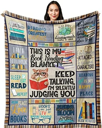 POQUSH Book Lovers Gifts Blanket 80"x60",Gifts For Book Lovers Women, Women Reading Gifts For Book Lovers,Book Reader Gifts,Book Club /Bookworm Gifts For Reading Lover Bookish,Literary Gifts Ideas 10 POQUSH Book Lovers Gifts Blanket 80"x60",Gifts For Book Lovers Women, Women Reading Gifts For Book Lovers,Book Reader Gifts,Book Club /Bookworm Gifts For Reading Lover Bookish,Literary Gifts Ideas - Image 8