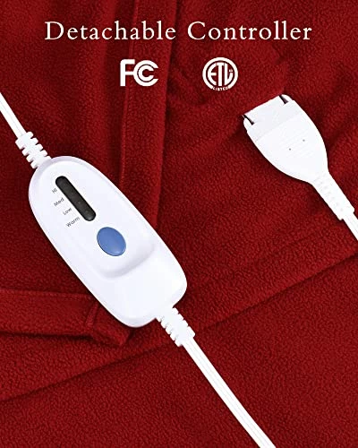 McJaw Electric Heated Blanket Full Size 72"x84" Large Fleece Warm Bedding Blanket For Whole Body 4 Heating Levels And 10 Hours Auto-Off Overheating Protection - Red 4 McJaw Electric Heated Blanket Full Size 72"x84" Large Fleece Warm Bedding Blanket For Whole Body 4 Heating Levels And 10 Hours Auto-Off Overheating Protection - Red - Image 2