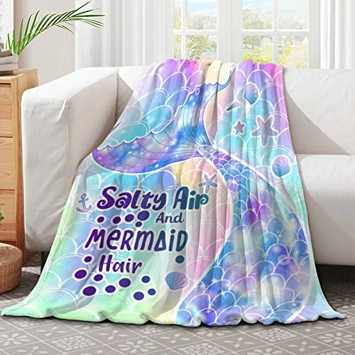 321DESIGN Glittering Beauty Mermaid Salty Air Fish Shell Microfiber Flannel Blankets For Couch, Bed, Sofa Ultra Luxurious Warm And Cozy For All Seasons Pets-30x40 In 3 321DESIGN Glittering Beauty Mermaid Salty Air Fish Shell Microfiber Flannel Blankets For Couch, Bed, Sofa Ultra Luxurious Warm And Cozy For All Seasons Pets-30x40 In