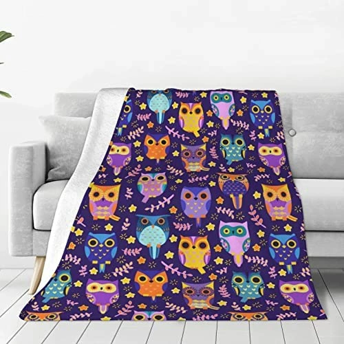 Junong Cute Cartoon Owl Print Blanket Soft Fleece Warm Plush Dog Blankets Lightweight Decorative Travel Throw Blanket For Couch Sofa Bed Living Dorm Room Home Décor All Season 60"x50" 10 Junong Cute Cartoon Owl Print Blanket Soft Fleece Warm Plush Dog Blankets Lightweight Decorative Travel Throw Blanket For Couch Sofa Bed Living Dorm Room Home Décor All Season 60"x50" - Image 8