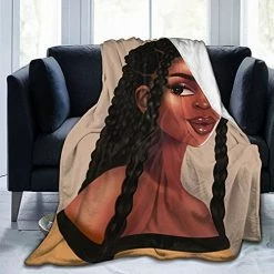Syifasya African American Women Blanket Black Girl Blanket Lightweight Fleece Sofa Cozy Flannel Carpet Travel Sofa Bed Travel Picnic Blanket For Men Women 50"X40" African American Women10 -Electric Blankets Sales 2022 51WO2BiHOlL. AC