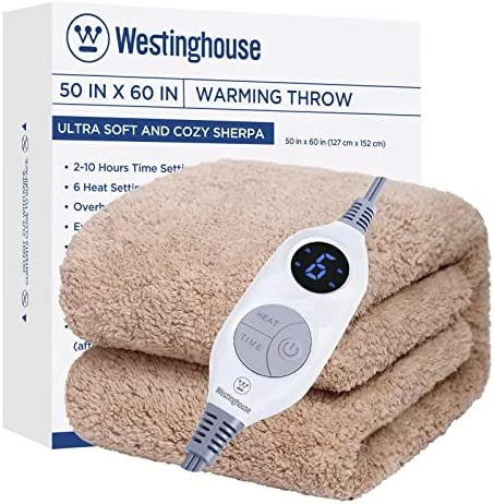 Westinghouse Electric Blanket Full Size, Soft Plush Sherpa Heated Blanket With 10 Heating Levels & 1-12 Hours Auto-Off, Machine Washable, 62x84 Inches, Darkgrey 9 Westinghouse Electric Blanket Full Size, Soft Plush Sherpa Heated Blanket With 10 Heating Levels & 1-12 Hours Auto-Off, Machine Washable, 62x84 Inches, Darkgrey - Image 7