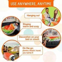 TILTECH Sushi Blanket - Giant 6 Foot Food Blanket - Realistic & Large Size Gag Gift, Soft, Warm & Plush Flannel Cute Blanket, Funny Blankets For Adults, Teens & Kids, Novelty Gifts & Sushi Gifts