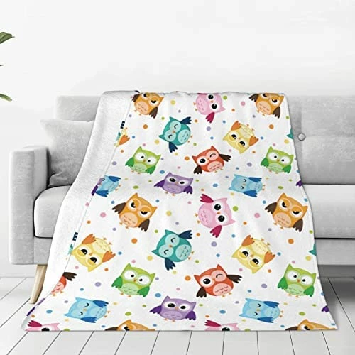 Junong Cute Cartoon Owl Print Blanket Soft Fleece Warm Plush Dog Blankets Lightweight Decorative Travel Throw Blanket For Couch Sofa Bed Living Dorm Room Home Décor All Season 60"x50" 9 Junong Cute Cartoon Owl Print Blanket Soft Fleece Warm Plush Dog Blankets Lightweight Decorative Travel Throw Blanket For Couch Sofa Bed Living Dorm Room Home Décor All Season 60"x50" - Image 7