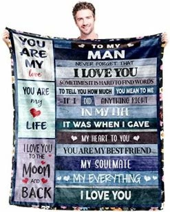 Tunkoo Gifts For Men Soft Blanket, Gifts For Husband Fathers Day From Wife, Anniversary For Him Birthday Husband Boyfriend Gifts Light Weight Flannel Blanket 60'' X 50'' To My Man -Electric Blankets Sales 2022 51XXyOB6gaL. AC 1