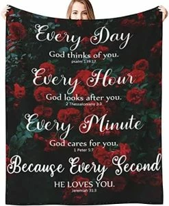 GBFVC Bible Verse Blanket Scripture Soft Warm Prayer Religious Blankets Catholic Christian Gifts For Women Men 60"X50" Color 2 -Electric Blankets Sales 2022 51Y2MHVJ wL. AC 1