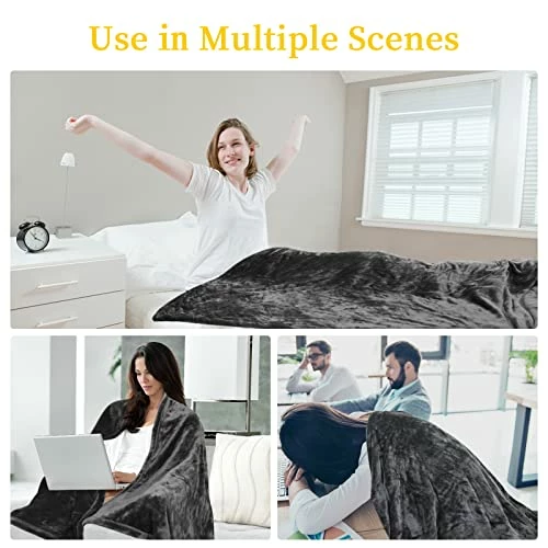 WAPANEUS Electric Blanket 72”x84” Flannel Heated Blanket Full Size With 5 Heating Settings 10 Hours Auto-Off, Fast-Heating, ETL Listed, Machine Washable, Dark Grey 4 WAPANEUS Electric Blanket 72”x84” Flannel Heated Blanket Full Size With 5 Heating Settings 10 Hours Auto-Off, Fast-Heating, ETL Listed, Machine Washable, Dark Grey - Image 2