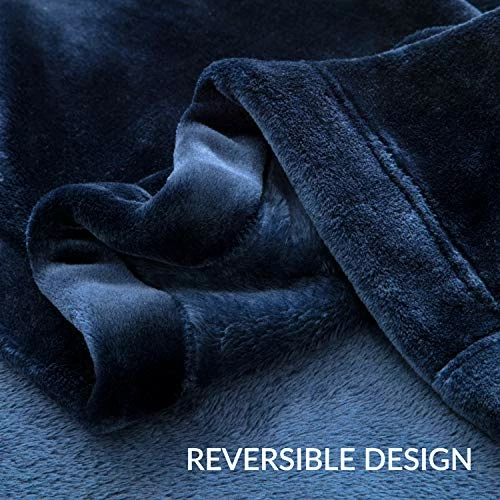 Bedsure Fleece Blanket Queen Size 350GSM - Soft Blankets For Bed All Season,90x90 Inches Navy Blue 7 Bedsure Fleece Blanket Queen Size 350GSM - Soft Blankets For Bed All Season,90x90 Inches Navy Blue - Image 5