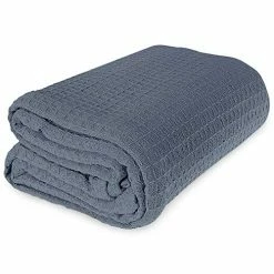 Jmr Usa Inc. JMR 100% Cotton Twin Blanket-Waffle Weave Hotel Throw Blankets Great For All Seasons Upgrade Your Home Decor With Hypoallergenic Soft Quilt For Bed, Couch & Sofa (Blue, Twin 66 X 90)