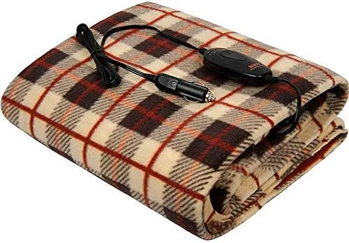 Electric Heated Blanket,SJC 12V Travel Heated Blanket With 3-Heat Settings,Portable Electric Blanket Throws For Car 40"x60" Black&White 9 Electric Heated Blanket,SJC 12V Travel Heated Blanket With 3-Heat Settings,Portable Electric Blanket Throws For Car 40"x60" Black&White - Image 7