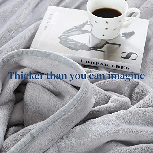 HOMBYS Oversized King 10'x 10' Extra Large Bed Flannel Thick Throw Blanket, Soft, Comfortable & Breathable Light Grey 120x120 Winter Warm Blanket ,Outdoor Giant Blanket For Summer And Picnic 6 HOMBYS Oversized King 10'x 10' Extra Large Bed Flannel Thick Throw Blanket, Soft, Comfortable & Breathable Light Grey 120x120 Winter Warm Blanket ,Outdoor Giant Blanket For Summer And Picnic - Image 4