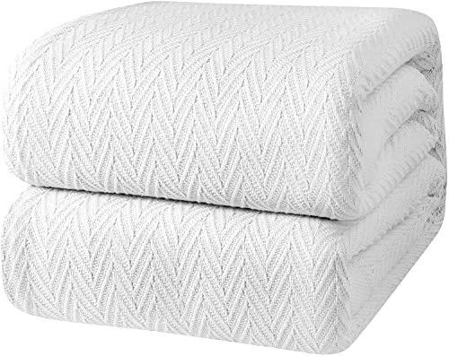 White Classic Luxury 100% Cotton Blankets King Size Bed - 410GSM Lightweight Waffle Summer Blanket - Breathable All Seasons Queen 108x90 - White 16 White Classic Luxury 100% Cotton Blankets King Size Bed - 410GSM Lightweight Waffle Summer Blanket - Breathable All Seasons Queen 108x90 - White - Image 14