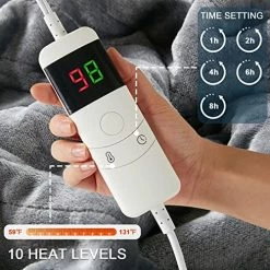 Greenoak Heated Electric Throw Blanket, 50“ X 62” Heating Blanket, Thick Soft Warming Plush Electric Lap Blanket Sherpa For Adults With 5-Position Timer &10 Heating Levels (Grey) Light Grey 13 Greenoak Heated Electric Throw Blanket, 50“ X 62” Heating Blanket, Thick Soft Warming Plush Electric Lap Blanket Sherpa For Adults With 5-Position Timer &10 Heating Levels (Grey) Light Grey -Electric Blankets Sales 2022 51a6bkvMoiL