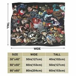 Oneca Horror Movie Characters Blanket 50"x40" Ultra-Soft Micro Fleece Blanket Comfortable Air Conditioning Blanket Halloween Decoration Gifts Blankets For Bed Couch Chair Living Room Style 1 -Electric Blankets Sales 2022 51a7aebvuBL