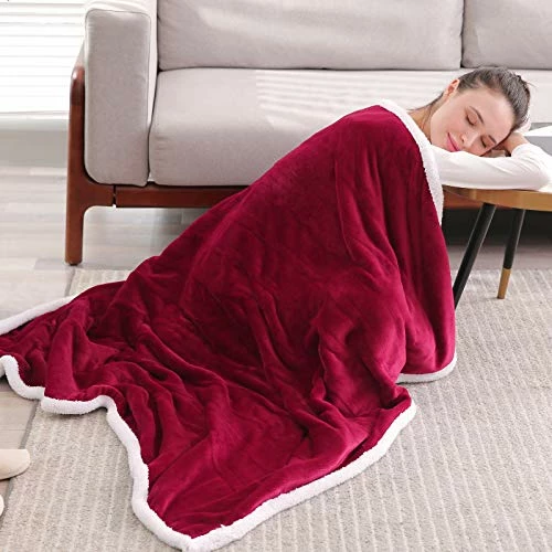 NB Electric Blanket Heated Throw Flannel & Sherpa Fast Heating 50 X 60, ETL Certification With 4 Heating Levels & 3 Hours Auto-Off Timing Settings, Home Use & Machine Washable,Red(HLHB-TH-FL-RW) 4 NB Electric Blanket Heated Throw Flannel & Sherpa Fast Heating 50 X 60, ETL Certification With 4 Heating Levels & 3 Hours Auto-Off Timing Settings, Home Use & Machine Washable,Red(HLHB-TH-FL-RW) - Image 2
