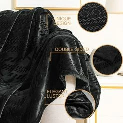 Exclusivo Mezcla Soft Queen Size Fleece Blanket, 90x90 Inches Warm Fuzzy Luxury Bed Blankets, Decorative Geometry Pattern Plush Blanket For Bed, Black 21 Exclusivo Mezcla Soft Queen Size Fleece Blanket, 90x90 Inches Warm Fuzzy Luxury Bed Blankets, Decorative Geometry Pattern Plush Blanket For Bed, Black -Electric Blankets Sales 2022 51acaSUY5YL