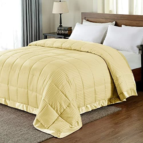 Downluxe Lightweight King Down Alternative Blanket With Satin Trim, Gray, 90 X 108 Inch Brown 12 Downluxe Lightweight King Down Alternative Blanket With Satin Trim, Gray, 90 X 108 Inch Brown - Image 10