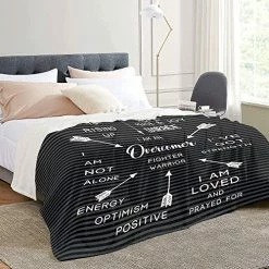 Vignul Inspirational Healing Blanket, Unique Sympathy Gifts, Comfort Gifts For Cancer Patients, Motivational Gifts For Mastectomy Patients (60x50, Black) -Electric Blankets Sales 2022 51b4MXS2JRL