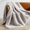 Bare Home Faux Fur Blanket - Ultra-Soft Luxurious - Cozy Warm Blanket - Fuzzy Bed Blanket (Oversized, Silver)
