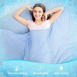 SOLEDI Cooling Blanket, Cooling Blanket For Hot Sleepers, 87" X 79" Cool Comforter, Throw Blanket With Cooling Fiber, Breathable, Hypo-Allergenic For Bed, Couch, Camping & Travel Blue 13 SOLEDI Cooling Blanket, Cooling Blanket For Hot Sleepers, 87" X 79" Cool Comforter, Throw Blanket With Cooling Fiber, Breathable, Hypo-Allergenic For Bed, Couch, Camping & Travel Blue -Electric Blankets Sales 2022 51b9Jmrz3wL
