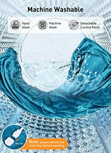 Rellorus Heated Blankets, Electric Blankets Throws, 10 Heating Levels, Auto Shut-Off, Fast And Even Heating With Hand Controller, Machine Washable, Double-Sided Flannel, ETL Certification(50" X 60") Sky Blue 5 Rellorus Heated Blankets, Electric Blankets Throws, 10 Heating Levels, Auto Shut-Off, Fast And Even Heating With Hand Controller, Machine Washable, Double-Sided Flannel, ETL Certification(50" X 60") Sky Blue - Image 3