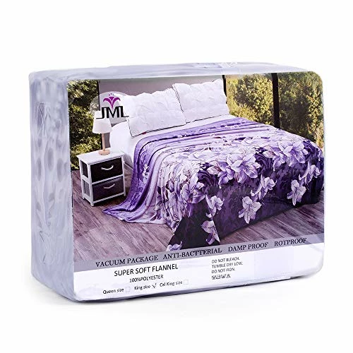 Plush Blanket King Size (90" X 102"), JML 300GSM Super Soft Warm Printed Flannel Fleece Blanket For Couch And Sofa, Purple Floral Star Red 8 Plush Blanket King Size (90" X 102"), JML 300GSM Super Soft Warm Printed Flannel Fleece Blanket For Couch And Sofa, Purple Floral Star Red - Image 6