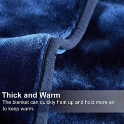 JML Fleece Blanket King Size, Heavy Korean Mink Blanket 85 X 95 Inches- 9 Lbs, Single Ply, Soft And Warm, Thick Raschel Printed Mink Blanket For Autumn,Winter,Bed,Home,Gifts, Navy Solid Color Printed - Navy -Electric Blankets Sales 2022 51bPTCRm5DL