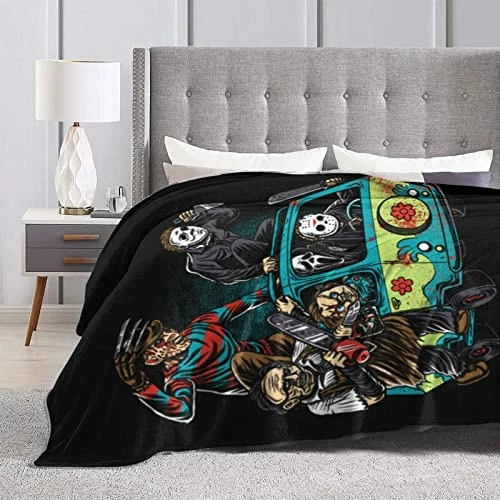 Juben Halloween Horror Movie Flannel Blanket Lightweight Cozy Air Conditioning Blanket Microfiber Soft Blankets Anti-Static Fuzzy Soft For Bed Couch Chair Living Room 50"X40" Horror-2 6 Juben Halloween Horror Movie Flannel Blanket Lightweight Cozy Air Conditioning Blanket Microfiber Soft Blankets Anti-Static Fuzzy Soft For Bed Couch Chair Living Room 50"X40" Horror-2 - Image 4