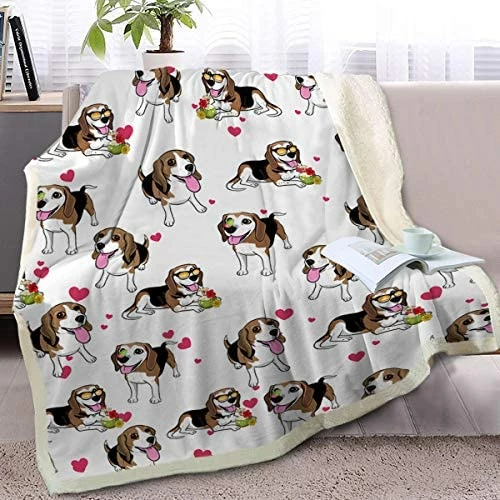 BlessLiving Basset Hound Blanket Red Hearts Dog Cat Fleece Plush Blanket Cute Puppy Sherpa Throws For Kids Adults 3D Animal Print Plush Blanket Gift For Pet Lovers (50 X 60 Inch) 17 BlessLiving Basset Hound Blanket Red Hearts Dog Cat Fleece Plush Blanket Cute Puppy Sherpa Throws For Kids Adults 3D Animal Print Plush Blanket Gift For Pet Lovers (50 X 60 Inch) - Image 15