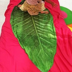 A.B Crew Personalized Leaf Shaped Flannel Blanket Office Nap Blanket(Phrynium Leaf) 8 A.B Crew Personalized Leaf Shaped Flannel Blanket Office Nap Blanket(Phrynium Leaf) -Electric Blankets Sales 2022 51brAGagWnL