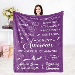 ZHSHWAT Inspirational Gifts For Women Men Female Friends Sister, Purple Blanket Warm Hug Gifts For Christmas Retirement Friendship Birthday Get Well Soon Mothers Day -Electric Blankets Sales 2022 51bsa50vj7L. AC