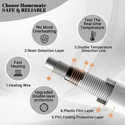 Homemate Heated Blanket Electric Throw - 50"x60" Heating Blanket Throw 4 Hours Auto-Off 5 Heat Levels Heat Blanket Over-Heat Protection Soft Flannel Sherpa Heater Blanket Electric ETL Certification Red -Electric Blankets Sales 2022 51btmm88BzL