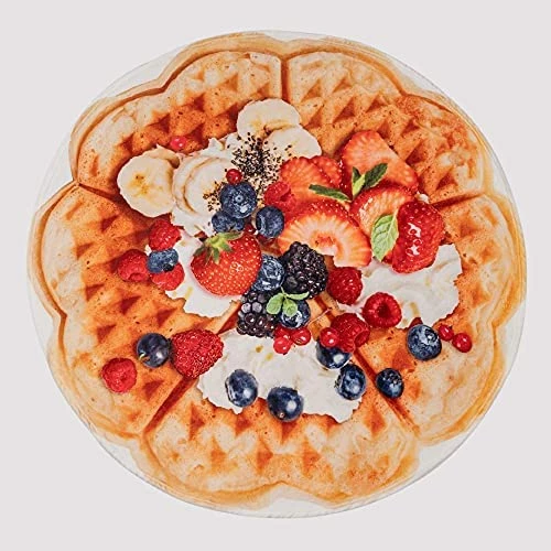 BATTILO HOME Interesting Steak Food Blanket, Funny Soft Large Flannel Gift Food Blankets For Adlts Pets Friends Couch Bed Sofa Travel, Diameter 71 Inch Flower Waffle 15 BATTILO HOME Interesting Steak Food Blanket, Funny Soft Large Flannel Gift Food Blankets For Adlts Pets Friends Couch Bed Sofa Travel, Diameter 71 Inch Flower Waffle - Image 13